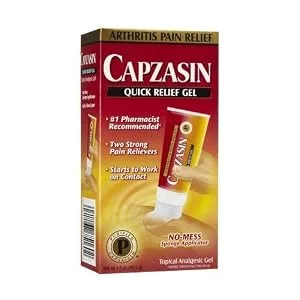 Capzasin Arthritis Pain Relief, Quick Relief Gel, No Mess Sponge Applicator 1.5 oz (42.5 g) - roll on pain relief