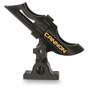 Cannon 2450169-1 Three-Position Adjustable Track Mounted Rod Holder, Black Composite - cannon rod holder profile pic