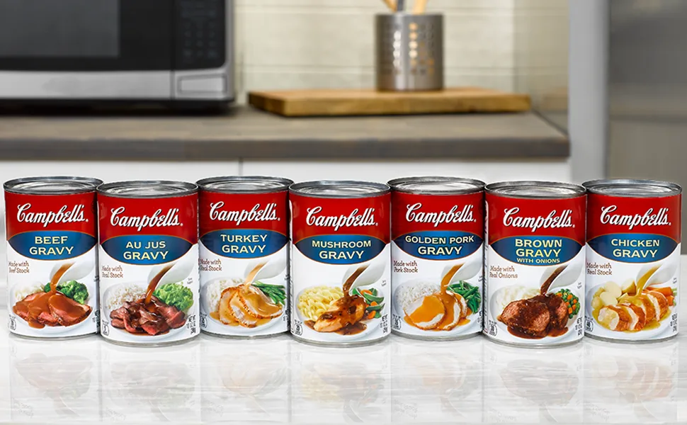 Campbell's Beef Gravy - 3 (THREE) 14.5 Ounce Cans - gravy lineup