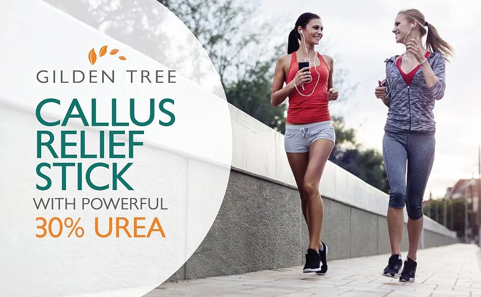 Callus Relief Stick with Powerful 30% Urea - Quick & Easy No-Mess Stick Helps Soften & Smooth Hard Thick Dry Cracked Rough Itchy Skin on Feet Legs Knees Elbows - gilden tree callus relief stick urea soften thick skin athlete runner made in usa quality trusted