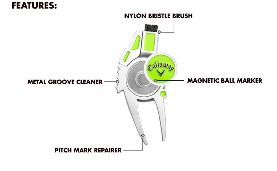 Callaway 4-in-1 Golf Divot Repair Tool - Features Banner