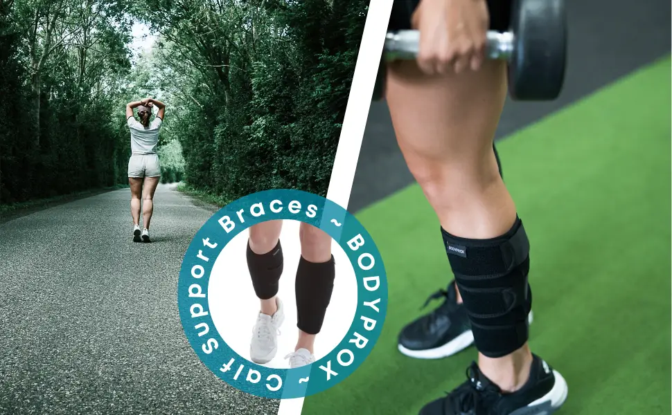 Calf Support Brace 2 Pack, Adjustable Shin Splint Compression Calf Wrap - BODYPROX Calf Braces Main Image