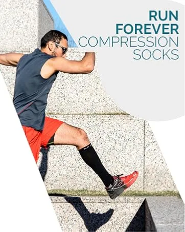 Calf Compression Sleeves For Men & Women - Leg Compression Sleeve - Footless Compression Socks for Shin Splint &Varicose Vein Large Black - Compression Socks