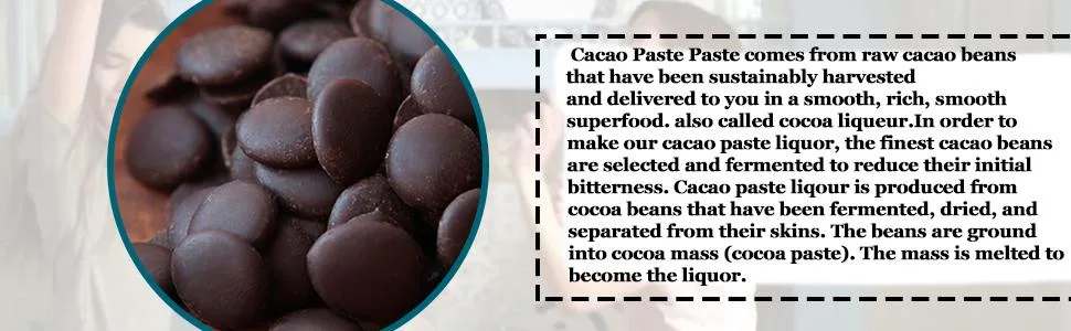 Cacao Paste Organic Raw Wafers Bulk 1 Pound Cacao Paste Unsweetened, Vegan, - cacao paste