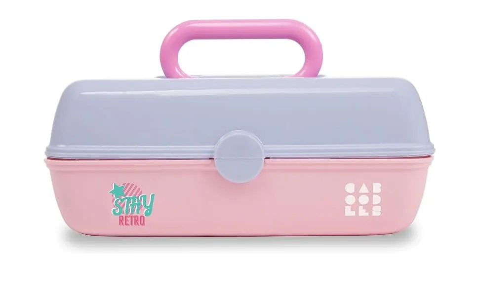 Caboodles Stay Retro - Pretty In Petite Makeup Organizer | Compact Carrying Cosmetic Case, Periwinkle Blue Over Pink Retro - Periwinkle Blue Over Pink - product information 1