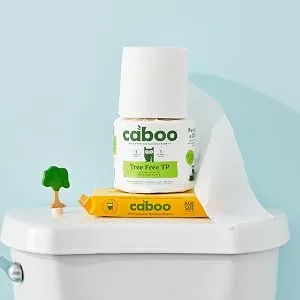 Caboo Tree Free Bamboo Toilet Paper, Septic Safe, Biodegradable, Eco Friendly Bath Tissue with Soft, Quick Dissolving 2 Ply Sheets (300 Sheets Per Roll, 24 Double Rolls) 24 Count (Pack of 1) - 2500 x 1667