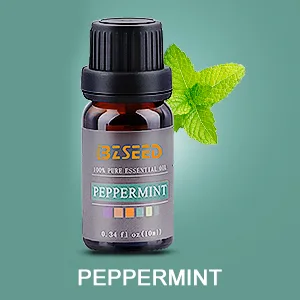 BZseed Essential Oil Diffuser Set, 550ml Aromatherapy Diffuser with Measuring Cup, Cool Mist Humidifier, 4 Timer and 7 Color Lights, Waterless Auto-Off, Wood Grain Diffuser High Output for Home Upgraded Black - peppermint