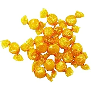 Butterscotch Hard Candy - 4 Pounds - Individually Wrapped Candy - Yellow Candy - Butterscotch Discs Buttons - Bulk Candy Yellow 4 Pound (Pack of 1) - butterscotch hard candy