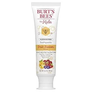 Burt's Bees Kids Toothpaste Fruit Fusion, Fluoride Free, 4.2 Ounce - product information 1