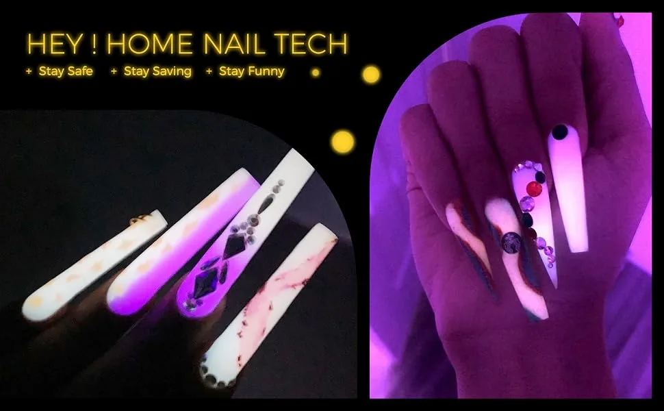 BURANO Poly Extension Nail Gel Kit - Glow in The Dark Poly Nail Extension Gel with LED Lamp Builder Gel Nail Extension Gel Builder for Nails - poly extension gel