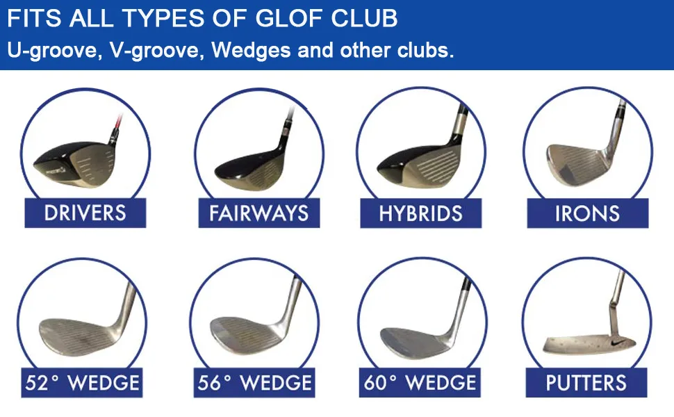 Bulex Golf Club Groove Sharpener, Re-Grooving Tool and Cleaner for Wedges & Irons - Generate Optimal Backspin - Suitable for U & V-Grooves blue - product information 5