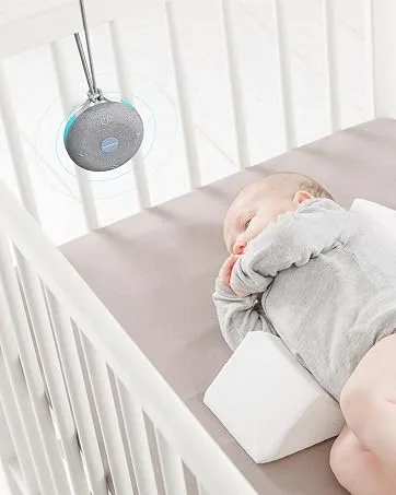 BUFFBEE White Noise Sound Machine for Sleeping with 17 Soothing Sounds, 8 Color Night Light, Memory Function, Fabric Design - Noise Maker for Home, Office, Kids and Adults Dark Grey - white noise machine for baby