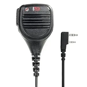 BTECH QHM22 Platinum Series IP54 Rainproof Shoulder Speaker Mic for BaoFeng, BTECH, Kenwood Radios Single QHM22 Single PTT Speaker Mic - btech baofeng radio speaker mic accessories qhm22