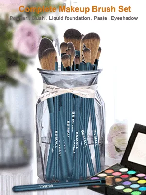 BS-MALL Makeup Brush Set 14Pcs Premium Synthetic Professional Makeup Brushes Foundation Powder Blending Concealer Eye shadows Blush Makeup Brush Kit Deep Starry Blue B-StarBlue - product information 26