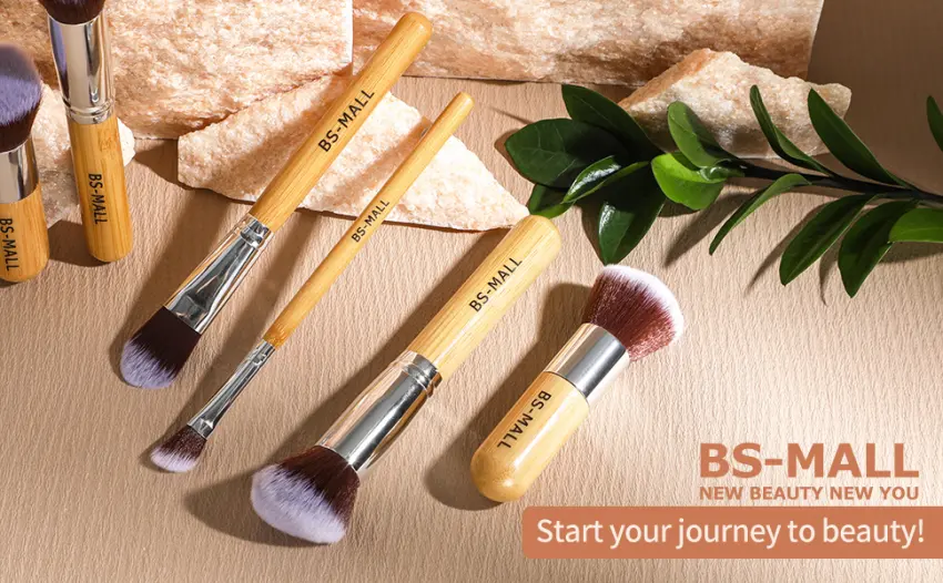 BS-MALL Makeup Brush Set 11Pcs Bamboo Synthetic Kabuki Brush Set Foundation Powder Blending Concealer Eye shadows Blush Cosmetics Brushes with Organizer Bag & Makeup Sponge - product information 29