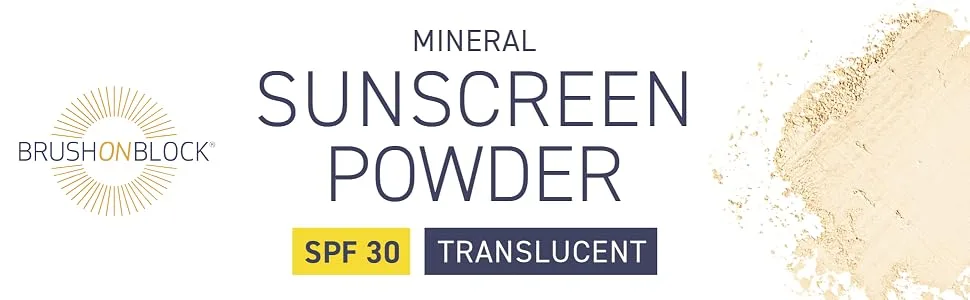 Brush On Block Mineral Sunscreen Powder, Refillable Broad-Spectrum SPF 30, Safe for Sensitive Skin, UVA UVB Face Protection, Natural, Reef Friendly (Translucent) Translucent Single - Sunscreen Powder