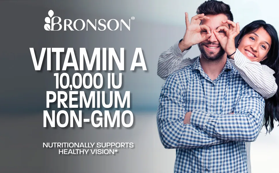 Bronson Vitamin A 10,000 IU Premium Non-GMO Formula Supports Healthy Vision & Immune System and Healthy Growth & Reproduction, 250 Softgels - vitamin a