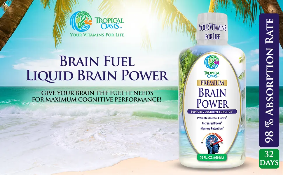 Brain Fuel - Liquid Brain Nootropic Supplement for Increased Mental Clarity, Focus, Concentration, Memory Retention- Fast Acting Liquid Formula - 32oz, 32 Serv - liquid brain fuel cognitive function and power thinking focus focusing functions