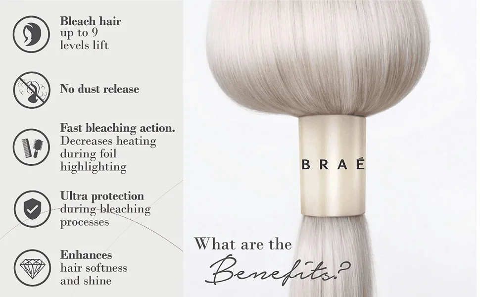 Brae Wanna Be Blond Bleach Powder - Collagen-Rich Formula - Safe to Use - Conditioning Effect - Easy to Apply - No Dust Release - Key Benefits