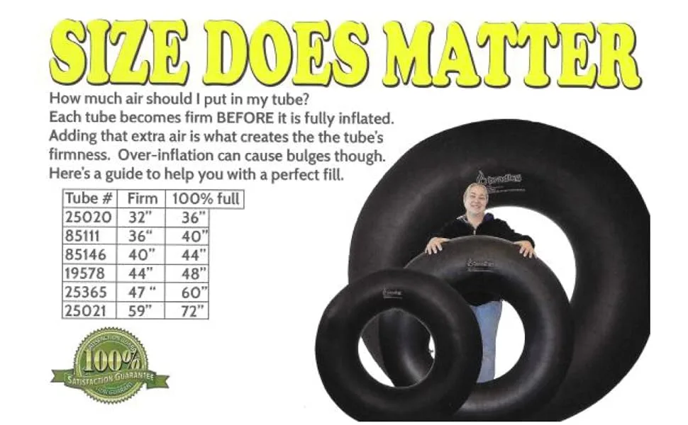 Bradley Heavy Duty Rubber Snow Tube | River Tube, Sledding Float | Pool Closing Inner Tube | Truck Inner Tubes 48" - SIze