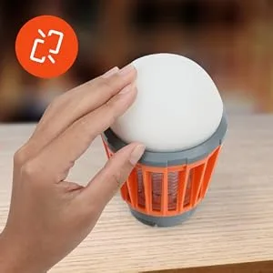 Boundery Bug Zapper Light Bulb - Electronic Bug Zapper Bulb Eliminates Mosquitoes Fast | USB Rechargeable, IPX6 Waterproof LED Light Bulb Zapper | Portable Mosquito Light Bulb with 4 Light Modes 1 Count (Pack of 1) - boundery, bug bulb, camping light, light bulb, lamp