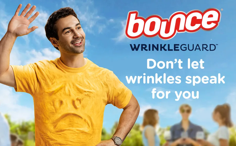 Bounce WrinkleGuard Mega Dryer Sheets Laundry Fabric Softener and Wrinkle Releaser Sheets, Outdoor Fresh Scent, 120 count - product information 1