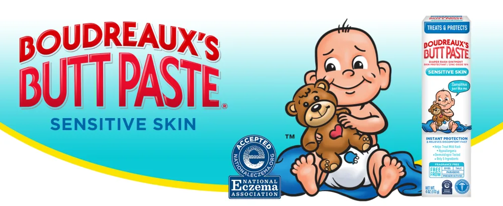 Boudreaux's Butt Paste for Sensitive Skin Diaper Rash Cream, Ointment for Baby, 4 oz Tube 4 Ounce (Pack of 1) - Boudreaux