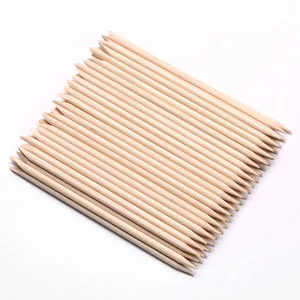 Borogo 100 Pcs Orange Wood Nail Sticks Double Sided Multi Functional Cuticle Pusher Remover Manicure Pedicure Tool for Manicure Pedicure A-Wood - Cuticle Pusher Remover