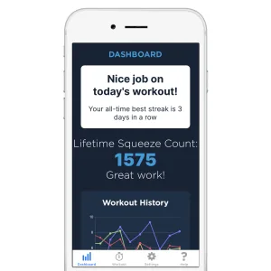 Boost: Men's Sit-On-Top Kegel Trainer for Pelvic Floor Exercise with Biofeedback | with Smartphone App for iOS and Android - Track your performance over time through the app to see your progress.