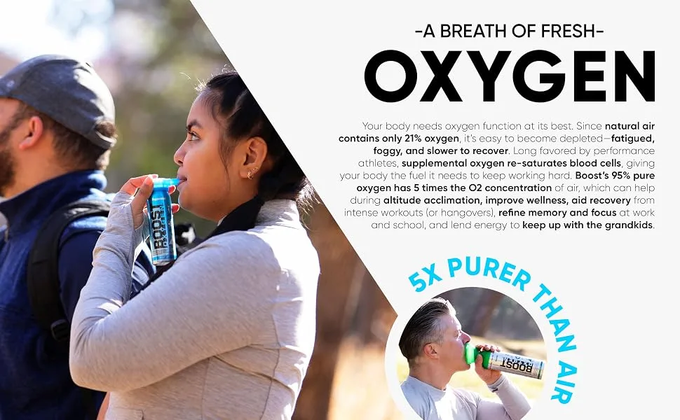 Boost Oxygen Canned 5-Liter Natural Oxygen Canister Bottle for High Altitudes, Athletes, and More, Peppermint (4 Pack) Peppermint 4 Count (Pack of 1) - peppermint