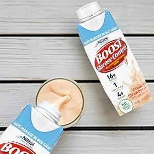 BOOST Glucose Control, Creamy Strawberry, 8 fl oz Carton (Pack of 24) Strawberry 8 Fl Oz (Pack of 24) - BOOST Glucose Control
