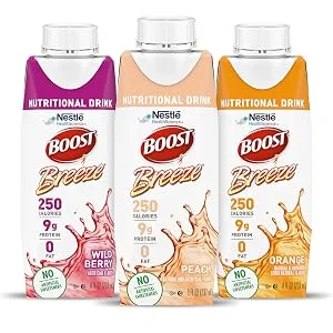 Boost Breeze, Variety Case, 8 Fl Oz (Pack of 24) - Boost Breeze