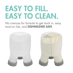 Boon Tripod Formula Container - Gray Grey - Easy to Fill. Easy to Clean