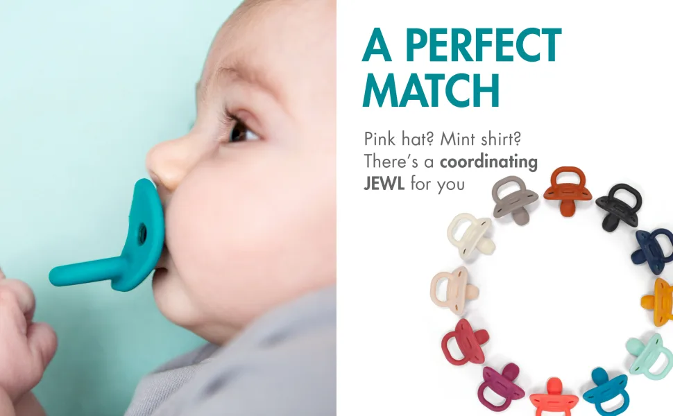 Boon Jewl Orthodontic Silicone Pacifier Blue, 2-Pack Stage 3 1 Count (Pack of 1) Blue - image