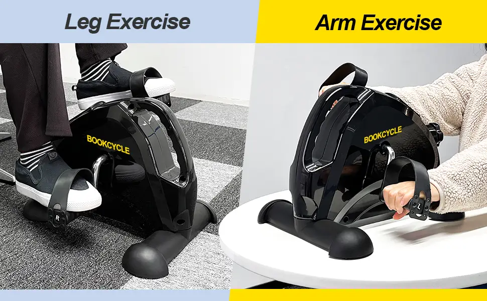 BOOKCYCLE Mini Exercise Bike Pedal Exerciser with LCD Monitor for Leg and Arm Exercise BLACK - product information 12