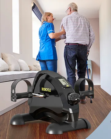 BOOKCYCLE Mini Exercise Bike Pedal Exerciser with LCD Monitor for Leg and Arm Exercise BLACK - product information 3