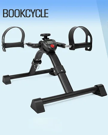 BOOKCYCLE Mini Exercise Bike Pedal Exerciser with LCD Monitor for Leg and Arm Exercise BLACK - product information 4