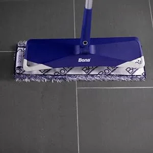 Bona Microfiber Dusting Pad, for Hardwood and Hard-Surface Floors, fits Bona Family of Mops - Dusting pad being placed onto mop