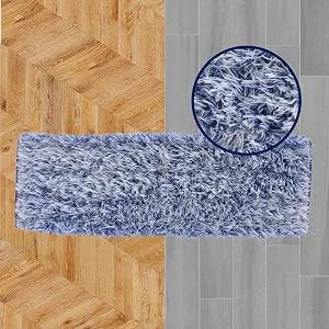 Bona Microfiber Dusting Pad, for Hardwood and Hard-Surface Floors, fits Bona Family of Mops - Dusting Pad on split background of hardwood and tile