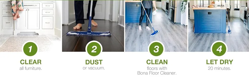 Bona Hard-Surface Floor Polish, for Stone Tile Laminate and Vinyl LVT/LVP, High Gloss, 32 Fl Oz - how to polish hard-surface floors