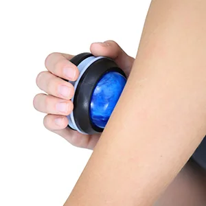Body Back Massage Roller Ball for Foot, Back, Shoulder, Neck, and Joint Relief, Massager, Self-Massager, Manual Lacrosse Ball in Easy to Use Handheld Grip, (Silver) 1-pack - SILVER - Roller Ball treatment on arm
