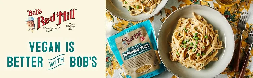 Bob's Red Mill Large Flake Yeast, 8 Ounce - bobs red mill nutritional yeast alfredo sauce vegan dish