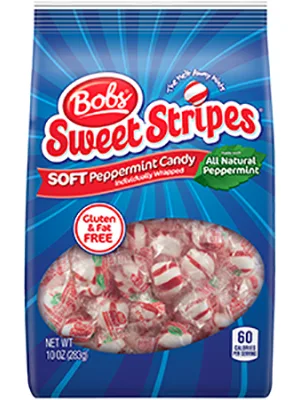 Bob's Red & White Bob's Sweet Stripes Soft Candy, 61.73 Ounce, Peppermint, 350 Count 350 Count (Pack of 1) - Bobs Sweet Stripes Bag