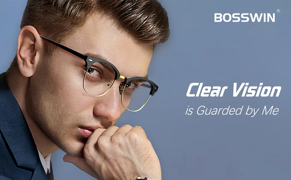 Blue Light Glasses, 2 Pack, Fashion Round Half Frame, Computer/Game/Reading/TV Blue Light Blocking Glasses Gold+silver - product information 2