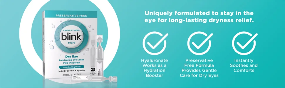 Blink Tears Sterile Single Use Vials, 25 Count, 0.01 Fluid Ounce Each 25 Count (Pack of 1) - dry eye