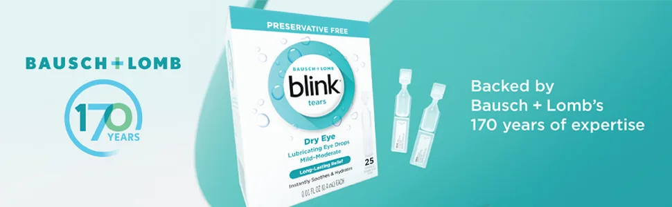 Blink Tears Sterile Single Use Vials, 25 Count, 0.01 Fluid Ounce Each 25 Count (Pack of 1) - dry eye