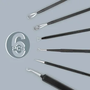 Blackhead Remover Pimple Popper Tool Kit - (6 Piece Kit) - Professional Stainless Pimples Comedone Extractor Removal Tool - Blackheada4