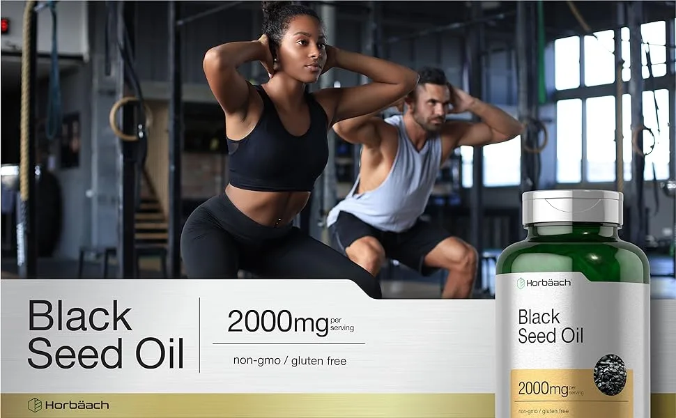 Black Seed Oil 2000mg | 120 Softgel Capsules | Cold Pressed Nigella Sativa Pills | Non-GMO, Gluten Free | by Horbaach - Black Seed Oil