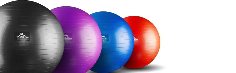 Black Mountain Products Professional Grade Stability Ball 1000lbs Anti-Burst 2000lbs Static Weight Rated 65cm Blue - product information 4