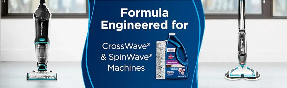BISSELL, 17891 MultiSurface Floor Cleaning Formula-Crosswave and Spinwave (64 oz), 64 Ounce, 64 Fl Oz - Crosswave, spinwave, hardfloor, hard wood, wood floor, floor cleaner, mop